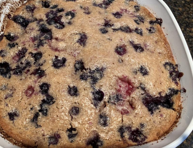 This quick and easy fruit cobbler can be made with different types of canned or defrosted frozen fruit. JACK CLEMONS PHOTO